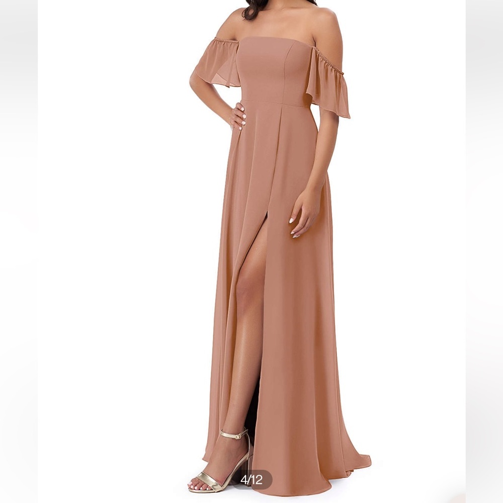Azazie Sue Bridesmaids Gown in Champagne Rose- Size 24